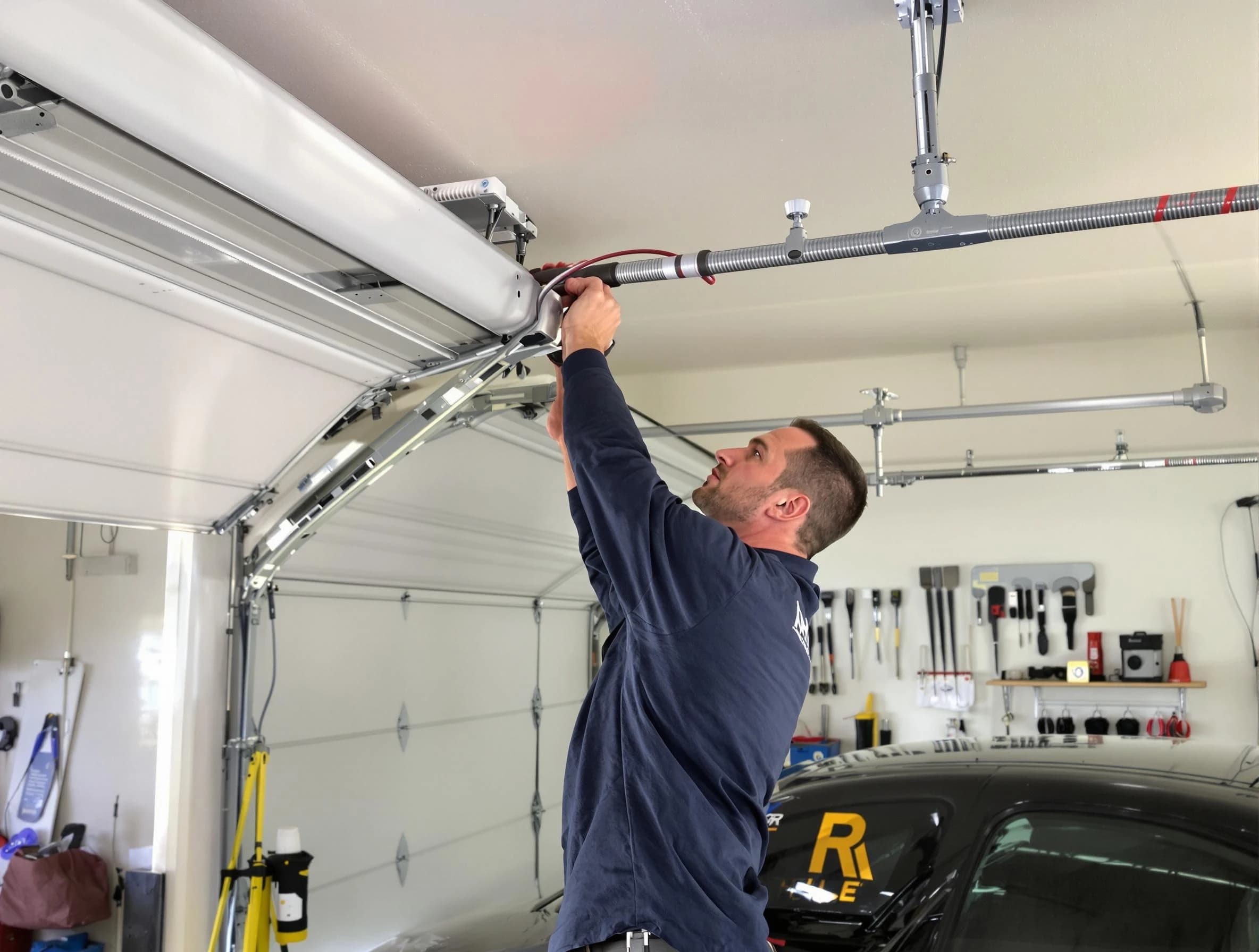Leominster Garage Door Repair technician performing garage door cable repair in Leominster