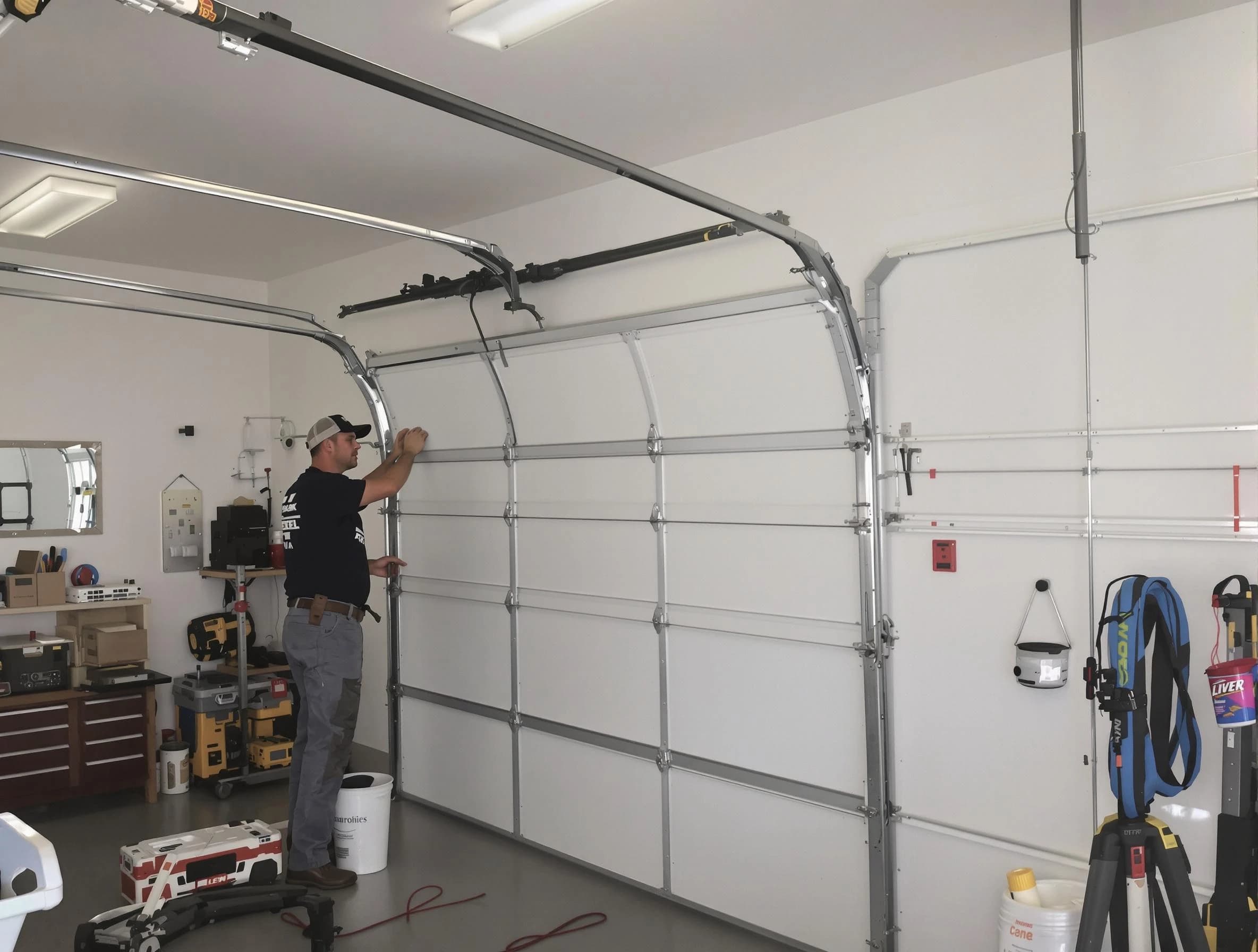 Leominster Garage Door Repair team installing new garage door in Leominster