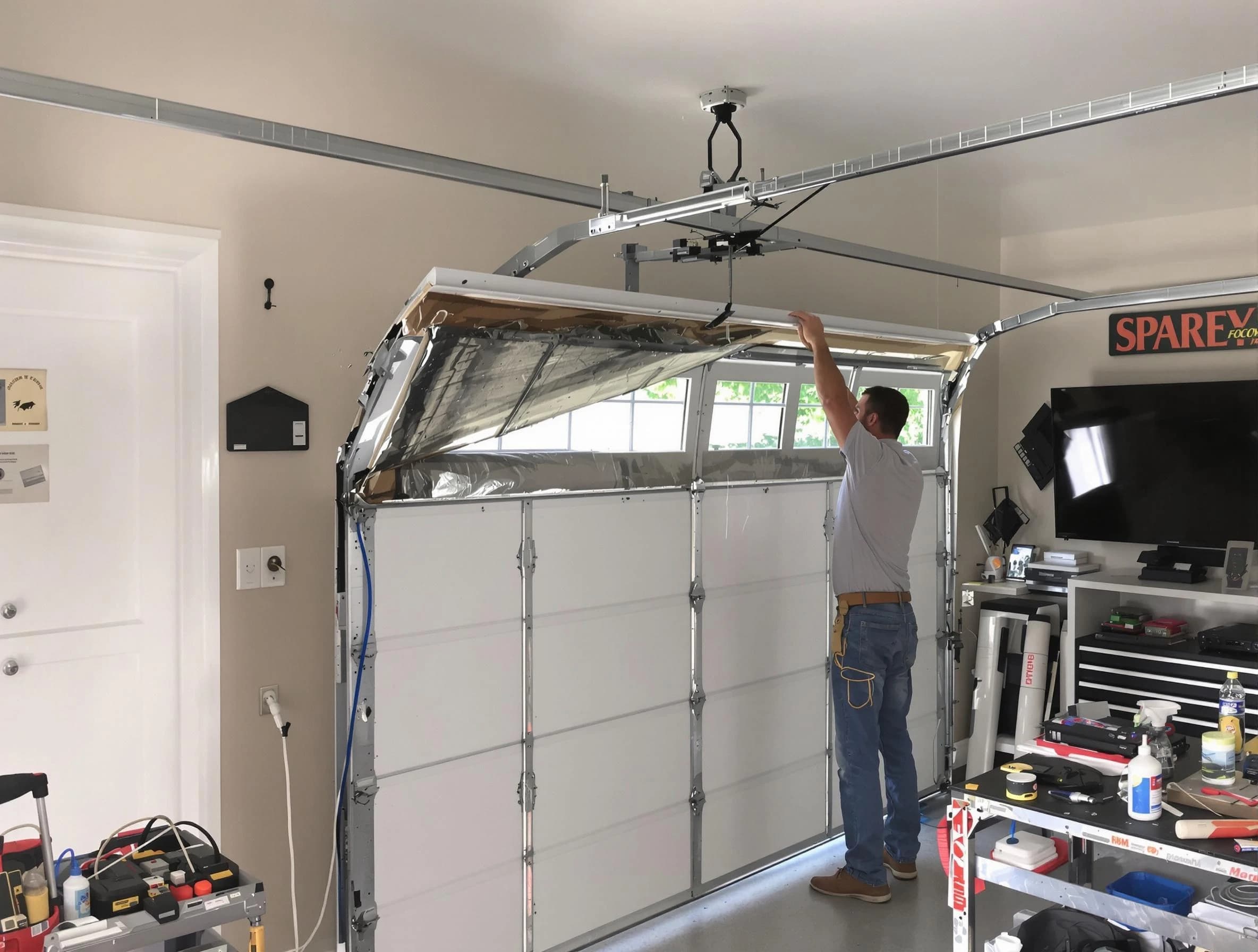 Garage door section replacement by Leominster Garage Door Repair in Leominster
