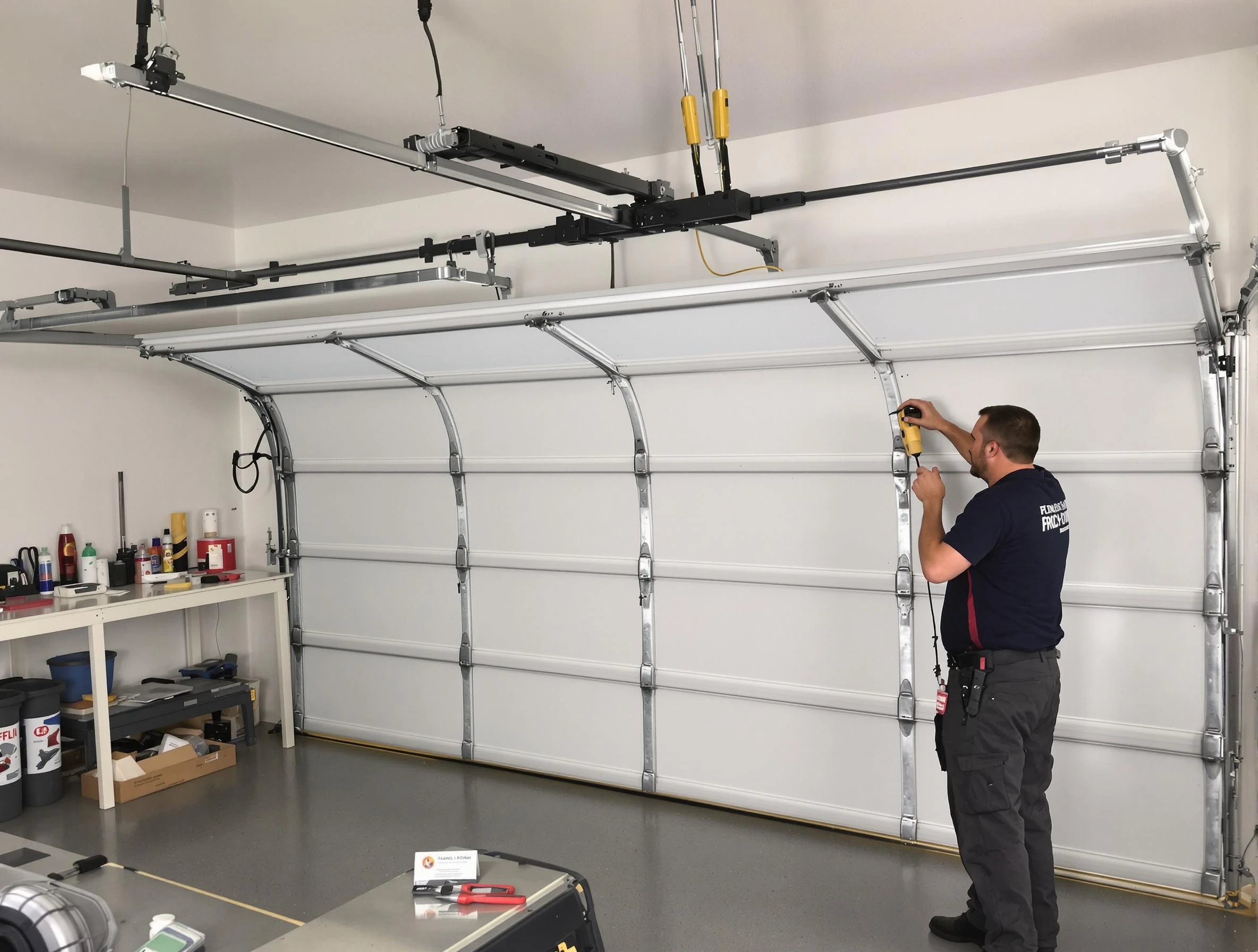 Leominster Garage Door Repair certified technician performing overhead door system repair in Leominster