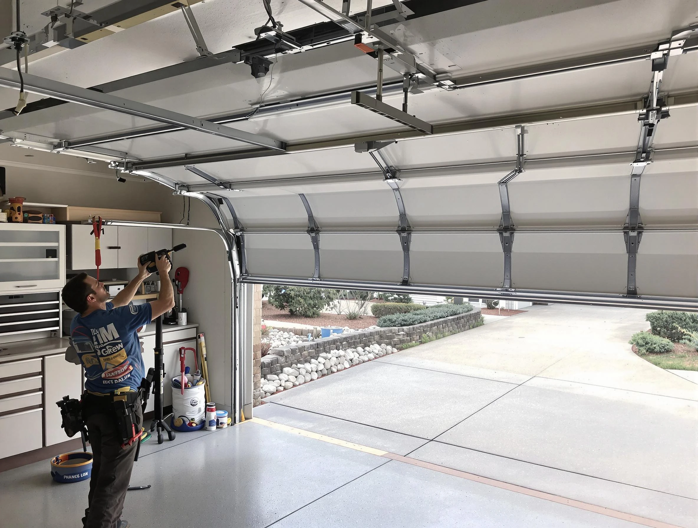 Garage door track repair service by Leominster Garage Door Repair in Leominster